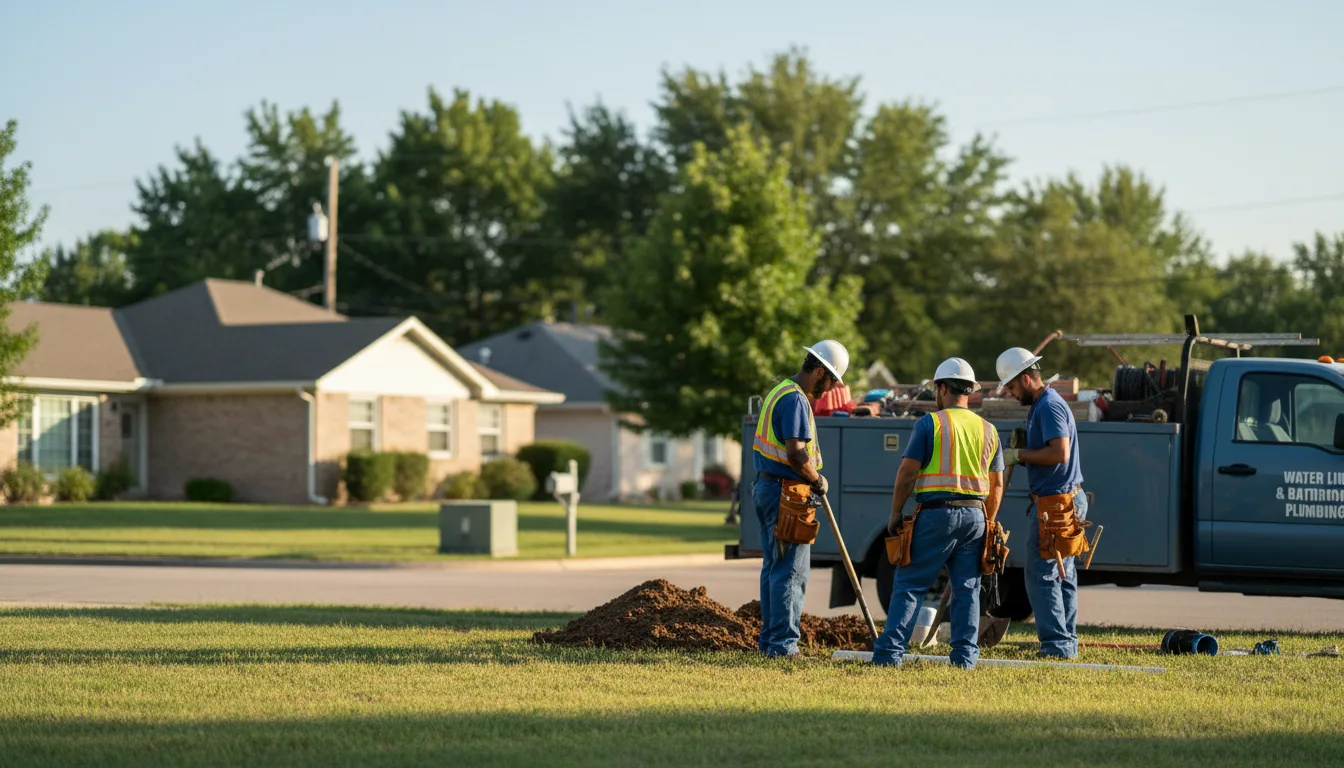 Residential water line and bathroom plumbing service in Bixby, OK